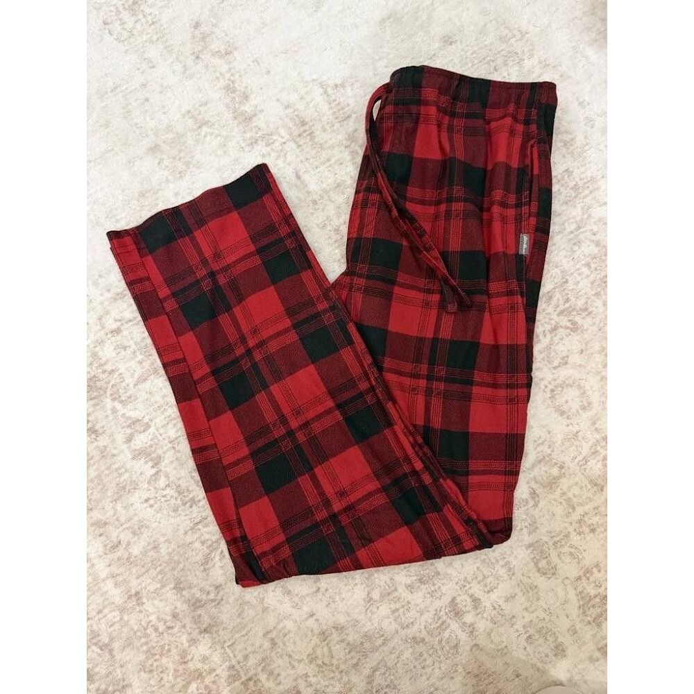 Eddie Bauer Red Black Buffalo Plaid Fleece Pajama Pants M